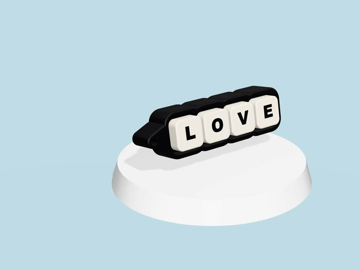 Letter Keys Keyboard Keychain